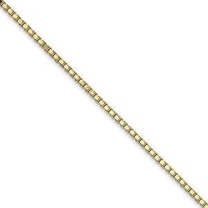 1.5mm 10k Yellow Gold Solid Box Chain Necklace, 30 Inch